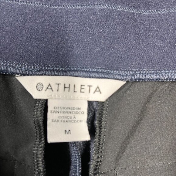 Athleta Venice Heathered Pintuck Pant Womens Medium Blue Straight Leg Stretch - Picture 3 of 7